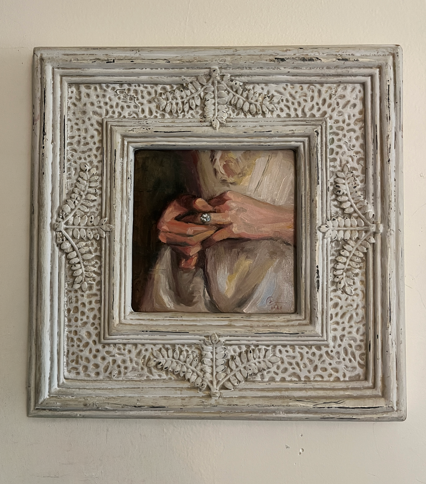"Hands holding ring" - Framed