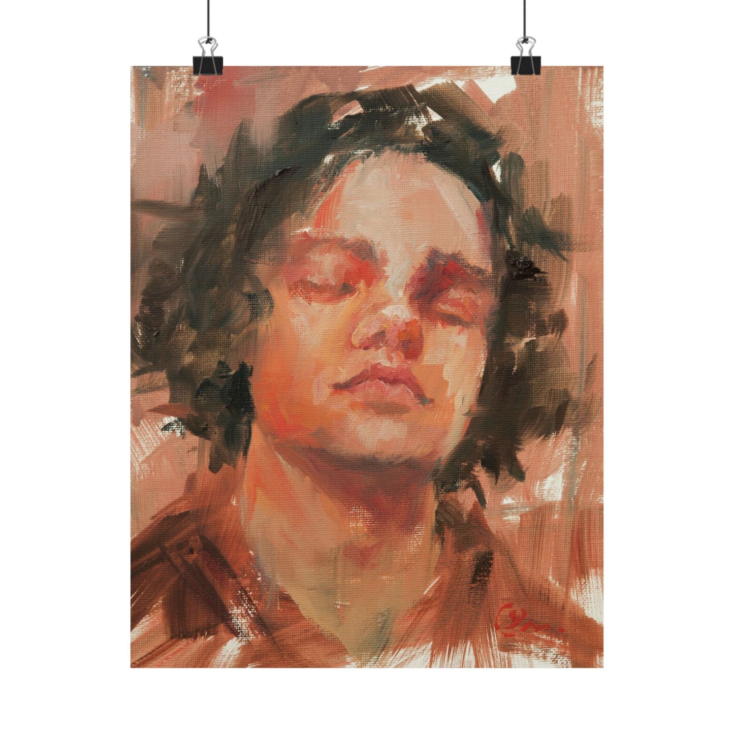 "Damien" - Oil Portriait Print (Day 135)