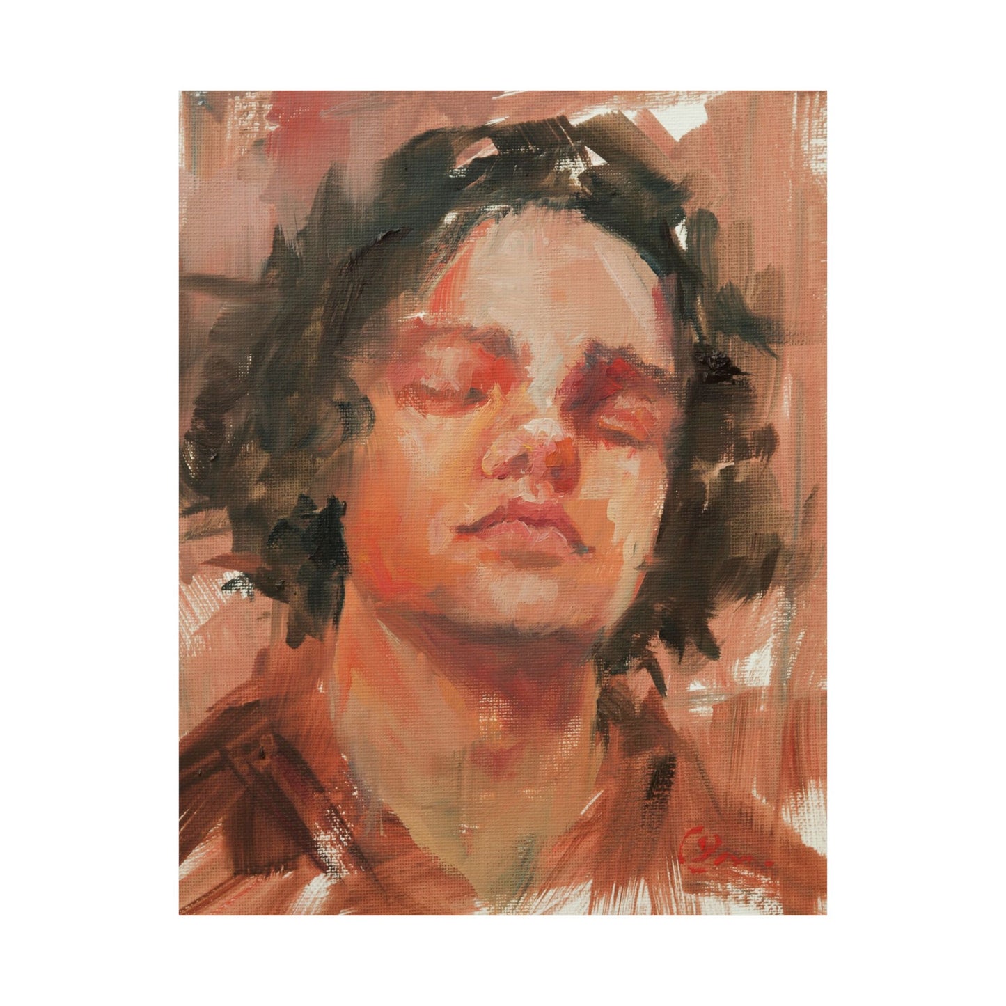 "Damien" - Oil Portriait Print (Day 135)