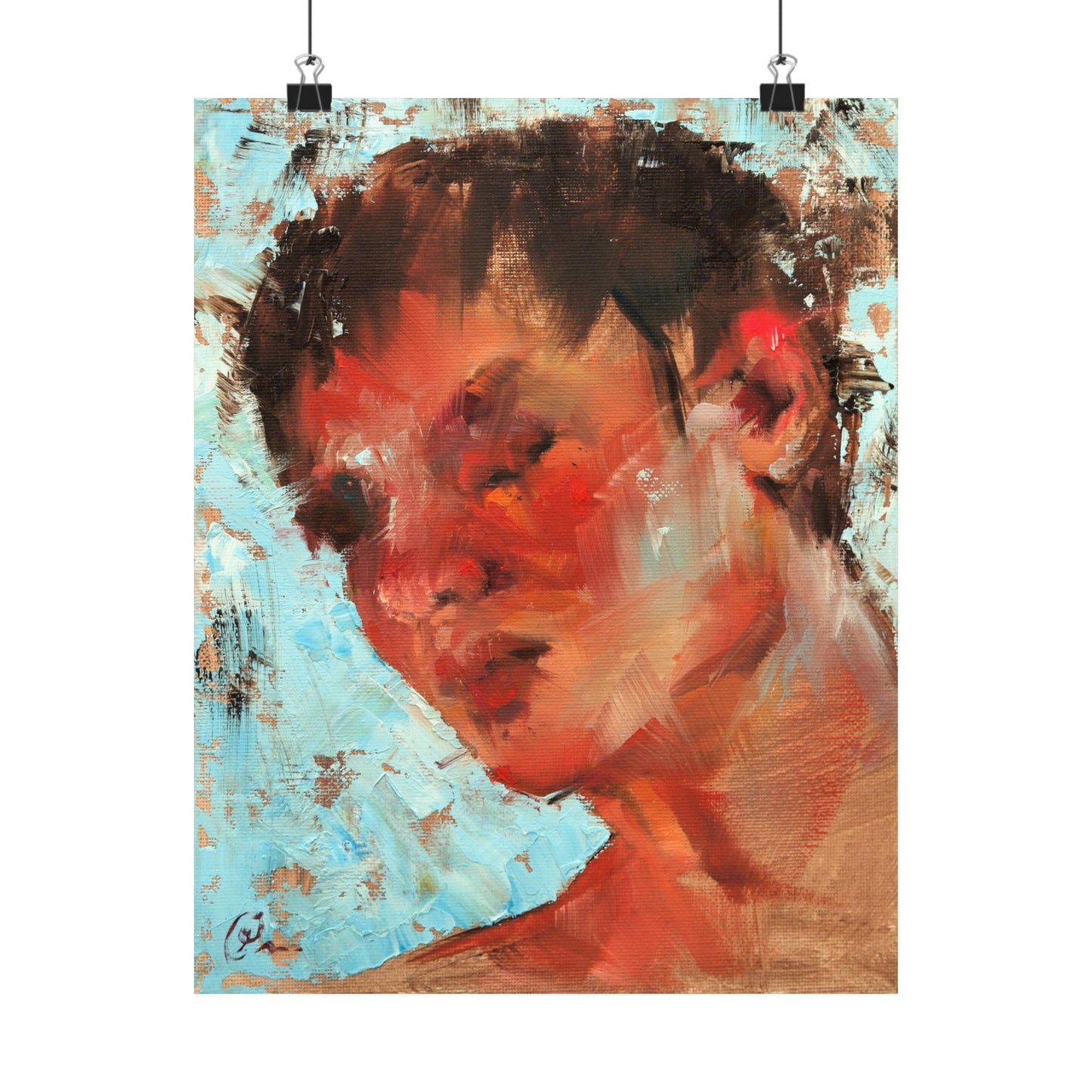 "Indigo" - Oil Portriait Print (Day 75)